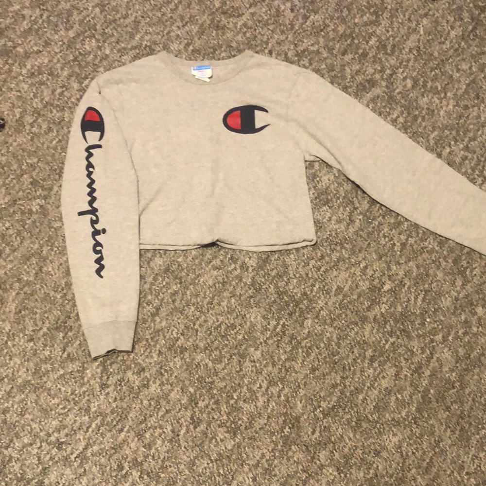 champion crop tops long sleeve